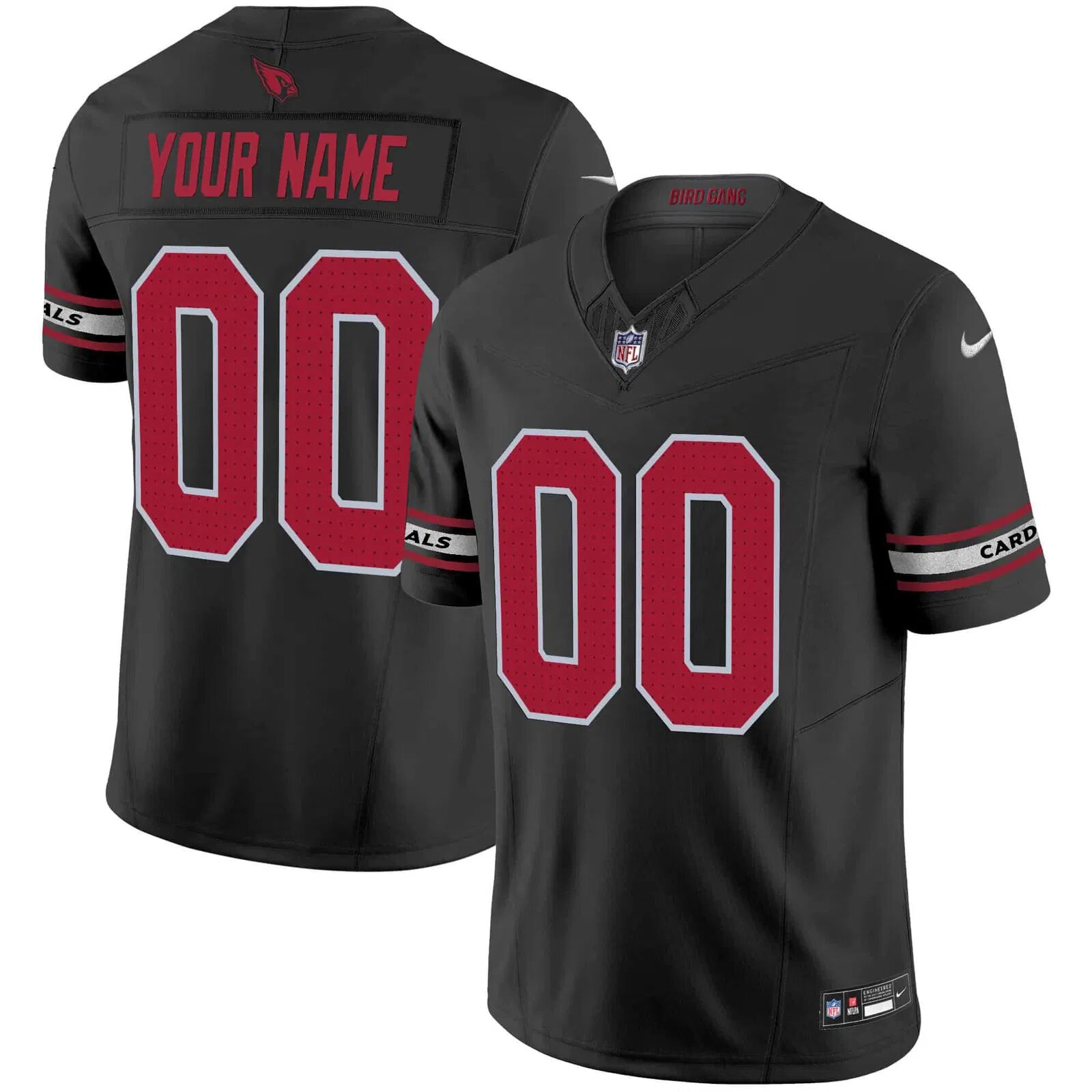 Men Arizona Cardinals Black Nike 2024 Vapor Limited Custom NFL Jersey style 1